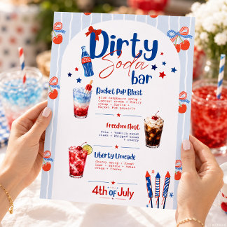4 juli vies frisdrankbar bord poster