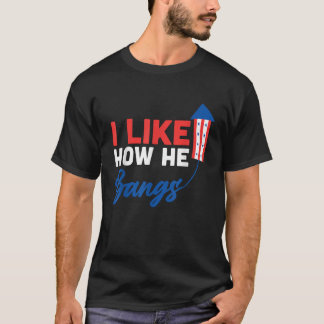 4 juli vind ik het leuk hoe hij vuurwerk grappig c t-shirt