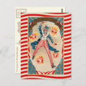 4 juli: Vintage Uncle Sam Briefkaart (Voorkant / Achterkant)