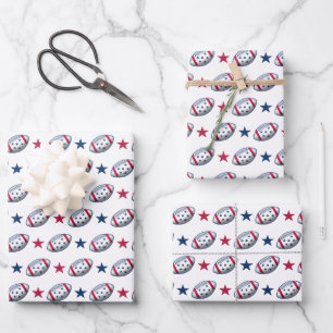 4 juli-voetbal inpakpapier vel