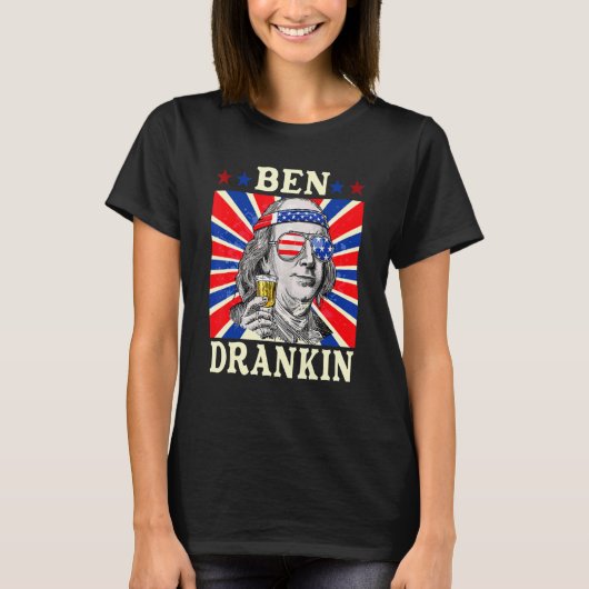4 juli voor mannen Ben Drankin T-shirt (Voorkant)