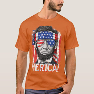 4 juli voor Merica Abe Lincoln T-shirt