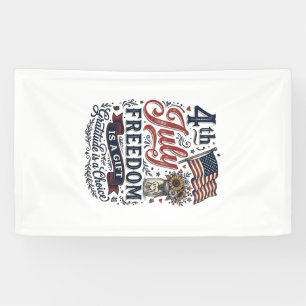 4 juli vrijheid dankbaarheid vintage shirt ontwerp spandoek