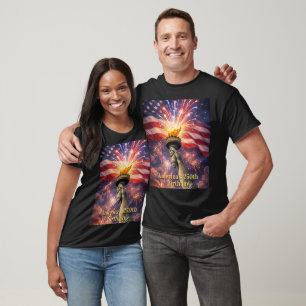 4 juli vrijheid fakkel vuurwerk USA 250e T-shirt