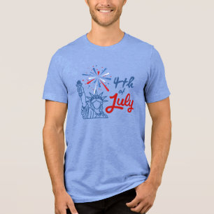 4 juli Vrijheidsbeeld Vuurwerk T-Shirt