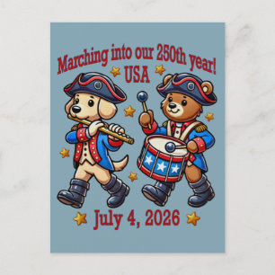 4 juli VS 250e verjaardag Semiquincentennial Briefkaart