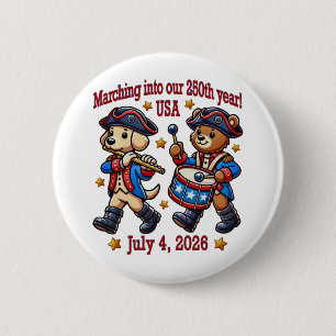 4 juli VS 250ste verjaardag Semiquincentennial Ronde Button 5,7 Cm