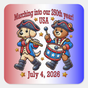 4 juli VS 250ste verjaardag Semiquincentennial Vierkante Sticker
