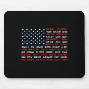 4 juli VS Amerikaanse vlag Alle 50 staten Namen Vr Muismat