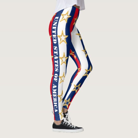 4 juli VS Stripes Womens Leggings Pants (Rechts)