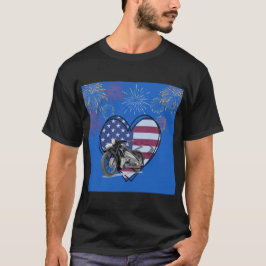4 juli Vuurwerk Hart Motorcycle T-shirt