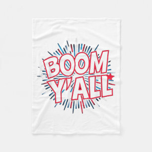 4 juli vuurwerk patriottische knal y'all fleece deken