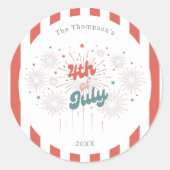 4 juli Vuurwerk Sticker (Voorkant)
