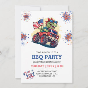 4 juli Vuurwerk T-Rex Amerika Vlag BBQ Party Kaart