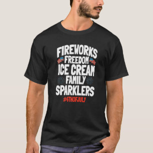 4 juli Vuurwerk Technicus Ice Cream American T-shirt