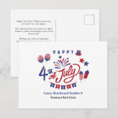 4 juli Waardering en Verwijzing Marketing Feestdagenkaart (Voorkant / Achterkant)