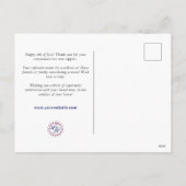 4 juli Waardering en Verwijzing Marketing Feestdagenkaart (Achterkant)