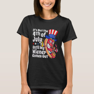 4 juli warme dop vrouw komt uit volwassen mens t-shirt