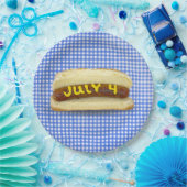 4 juli warme hond over Bord van gingham-papier (Feest)