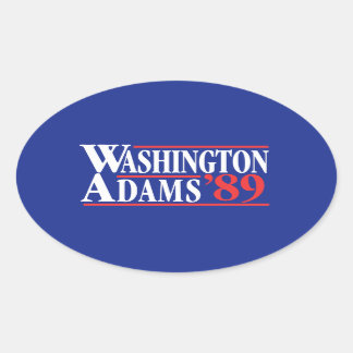 4 juli Washington Adams Campaign Bumpersticker Ovale Sticker