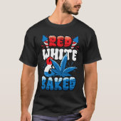 4 Juli Weed Red White Byked Funny T-shirt (Voorkant)