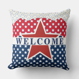 4 juli, WELKOM rood, wit & blauw Kussen