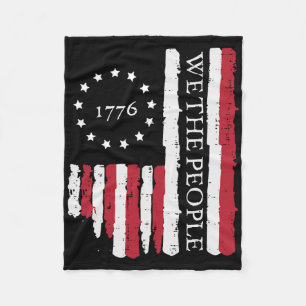 4 juli Wij het volk Amerikaanse vlag 1776 Patriott Fleece Deken