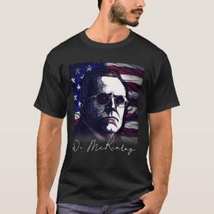 4 juli William McKinley President US Flag Pat T-shirt