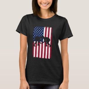 4 juli worstelen Patriottische Amerikaanse vlag Wr T-shirt