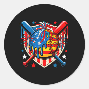 4 juli zachte kostuumdruppel als ijs patriottisch ronde sticker