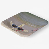 4 juli zeester met vlag papieren bordje (Gebogen)