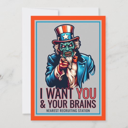 4 juli zombie oom Sam uitnodiging (Achterkant)