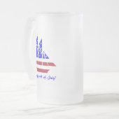 4 juli Zomerzeilboot rood, wit en blauw Matglas Bierpul (Voorkant links)