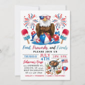 4 juli Zwembadfeest BBQ Viering van de vierde juli Kaart (Voorkant)