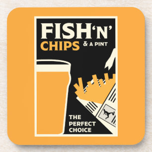 4 juni — Dag van de vissen en de chips Bier Onderzetter