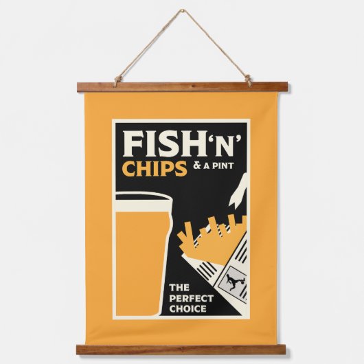 4 juni — Dag van de vissen en de chips Hangend Wandkleed (Voorkant)