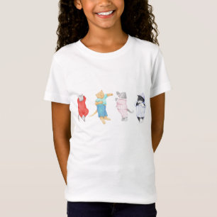 4 Katten in Pajamas Girls Babydoll T Shirt