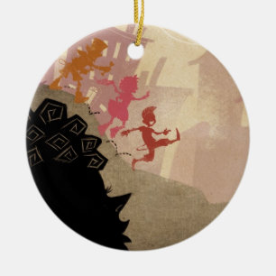 4 kleine monsters - door de stad lopen keramisch ornament