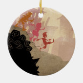 4 kleine monsters - door de stad lopen keramisch ornament (Achterkant)