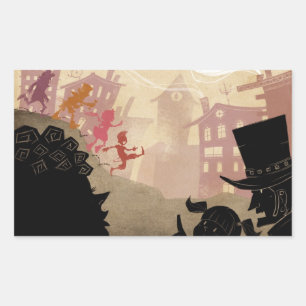 4 kleine monsters - door de stad lopen rechthoekige sticker