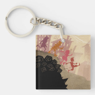4 kleine monsters - door de stad lopen sleutelhanger