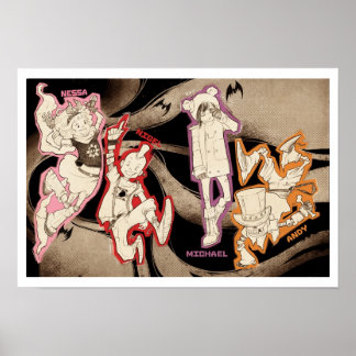 4 Kleine Monsters - Groep Poster