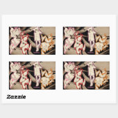 4 Kleine Monsters - Groep Rechthoekige Sticker (Vel)