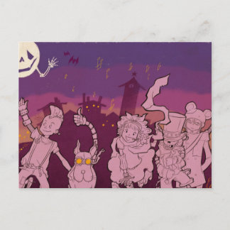 4 kleine monsters - Nachtelijke muziek Briefkaart