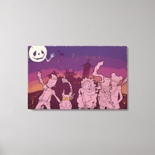 4 kleine monsters - Nachtmuziek Canvas Afdruk