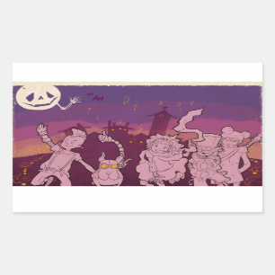 4 kleine monsters - Nachtmuziek Rechthoekige Sticker