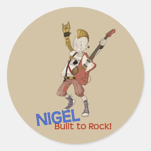 4 Kleine Monsters - Nigel Ronde Sticker (Voorkant)