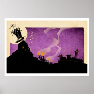 4 Kleine Monsters - 's nachts Poster