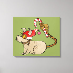 4 Kleine Monsters - Tesla Holiday Logo Canvas Afdruk