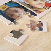 4 kleinkinderen foto bloemig sinaasappel legpuzzel (Zijkant)